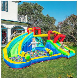 Outsunny Outsunny 5-in-1 6.5ft Bouncy Castle with Slide - One Size