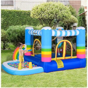 Outsunny Outsunny 5ft Bouncy Castle House with Ball Pool - One Size