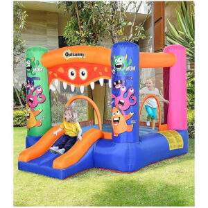 Outsunny Outsunny 9.5ft Bouncy Castle with Basket and Slide - One Size